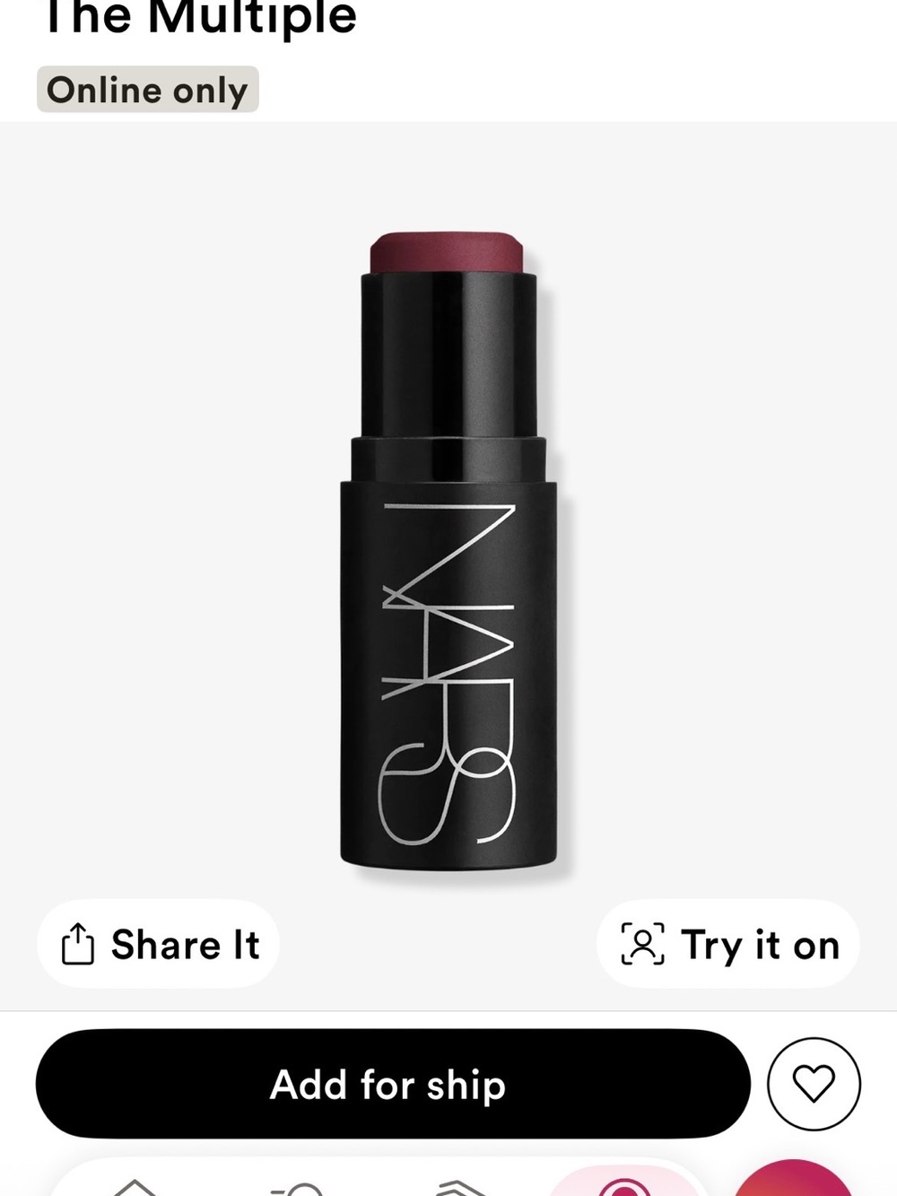 NARS The Multiple Cream Stick - Fierce NWT 3 in 1
